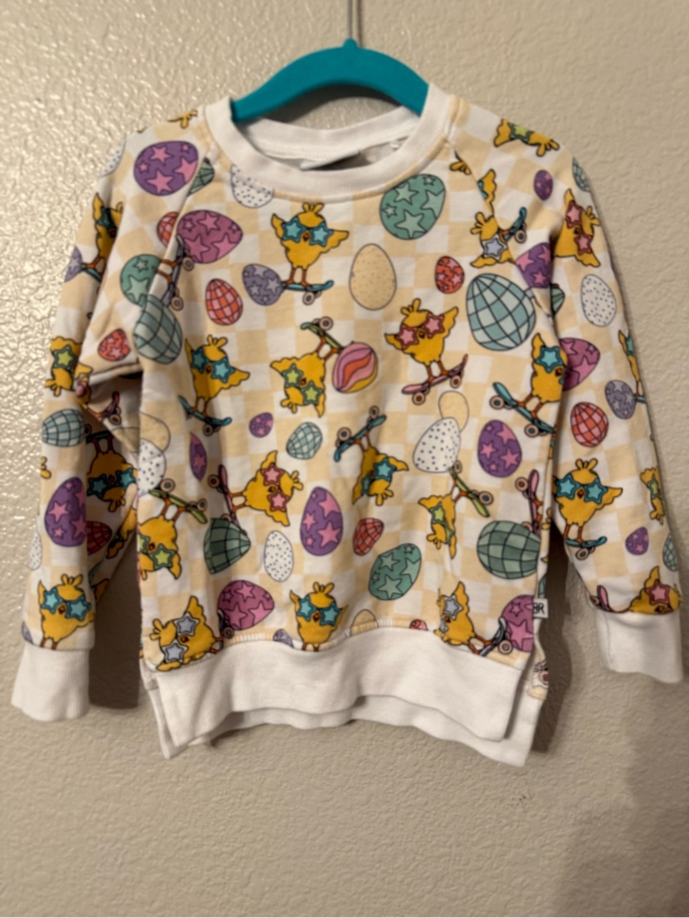 Kids' Easter Chick & Egg Print Sweatshirt - White Multi
